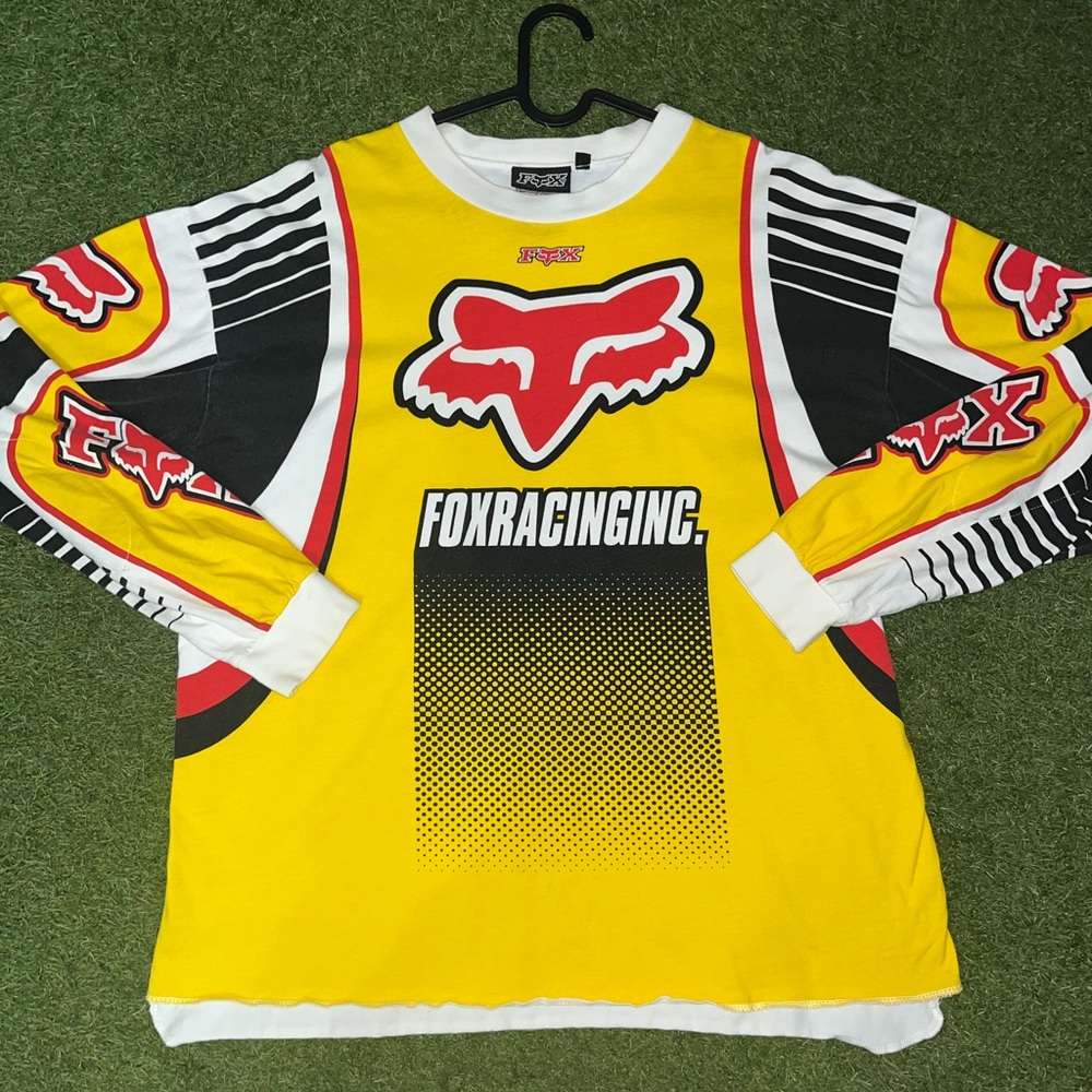 Fox Yellow and Red Graphic Vintage Jersey